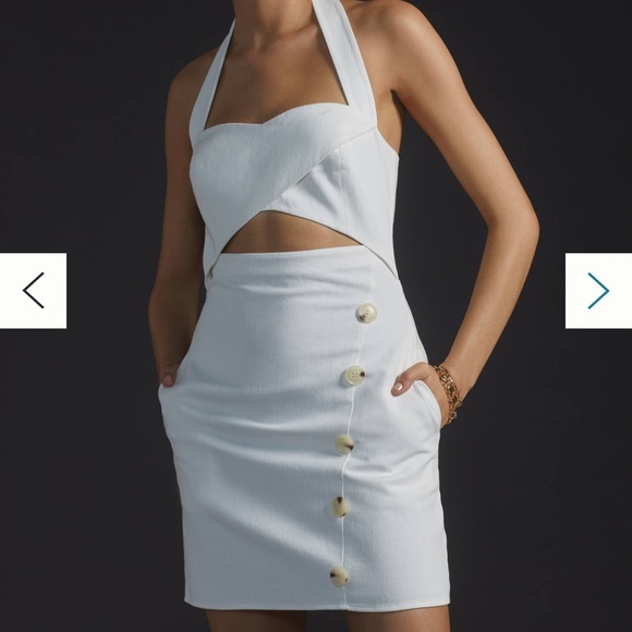 Anthropologie Mare Mare halter cut out mini dress 👗 - Picture 1 of 4